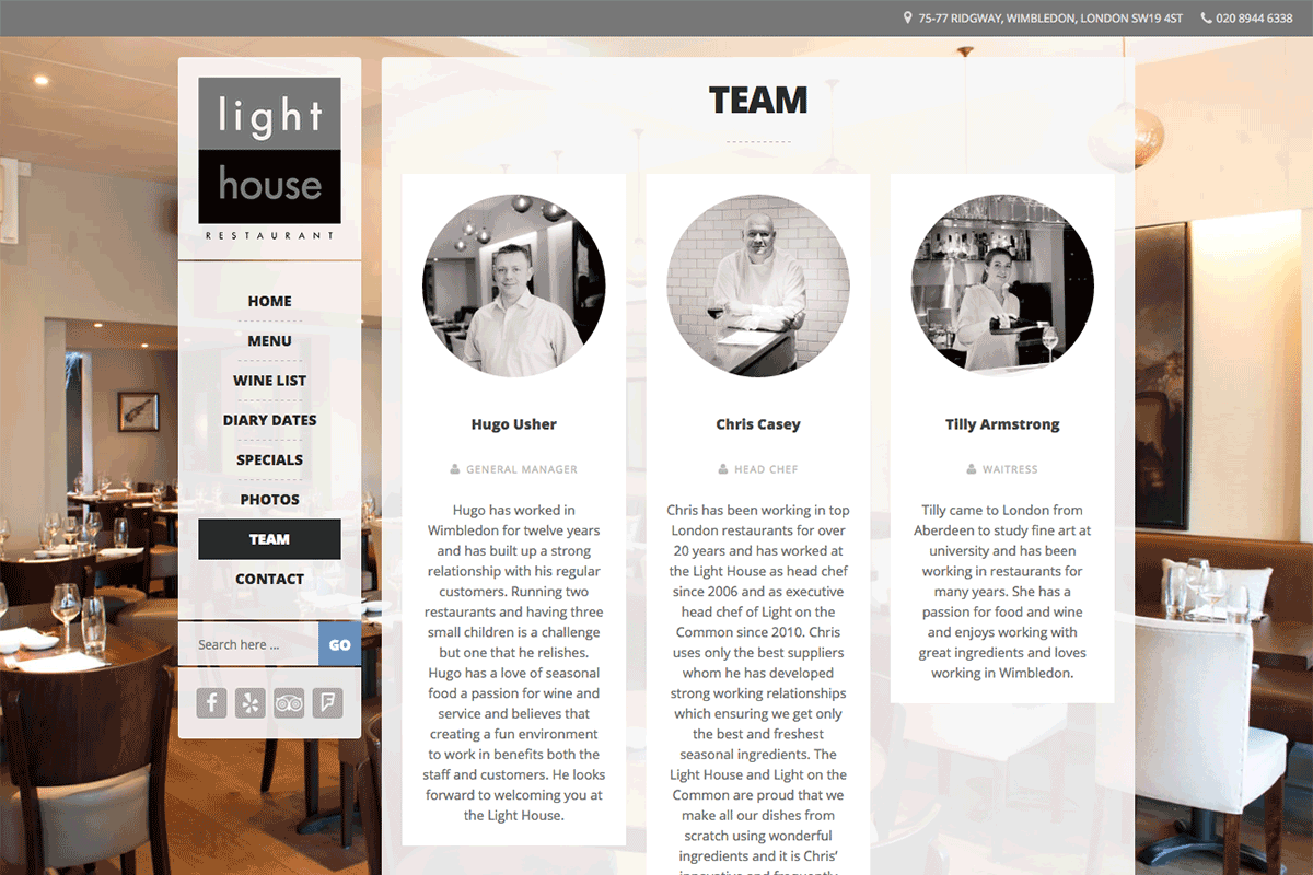 Light House Restaurant: Team Page
